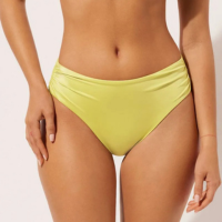 Calcinha De Biquíni Cintura Alta Shiny Satin - Verde