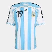 Camisa Seleção Argentina Home 2006 Messi Nº19 Adidas Masculina Camisa