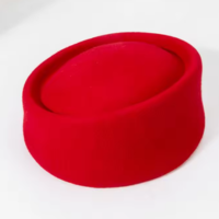 Novo britânico 100% lã fedoras chapéu para mulheres côncavo topo boinas mod