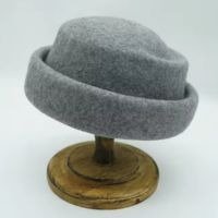 Boina japonesa retrô branca preta marrom de lã de camelo feminina outono e