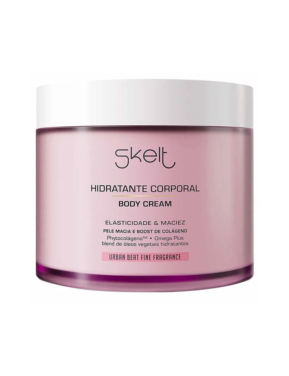 Hidratante corporal Skelt com fórmula para elasticidade e maciez, entre os hidratantes mais cheirosos.