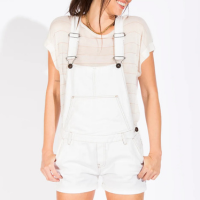 JARDINEIRA FEMININA SARJA COM BOLSO CANGURU