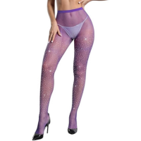 Meia Calça Arrastão Brilhante Com Strass Glitter Colorida