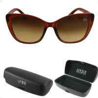 oculos sol feminino gatinho praia vintage proteção uv + case marrom luxo de