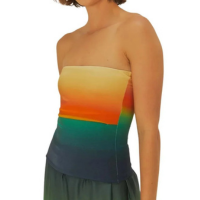 Top sem Alça Farm Degrade Latina - Laranja