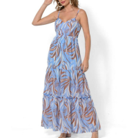 Vestido Bisô Marias Estampado Azul - Azul