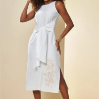 VESTIDO LONGO FEMININO DOCE TRAMA REF106067 - Branco