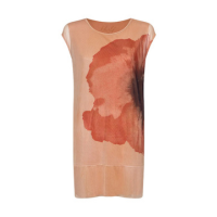 VESTIDO SEM MANGA EM TULE ESTAMPA AQUARELA