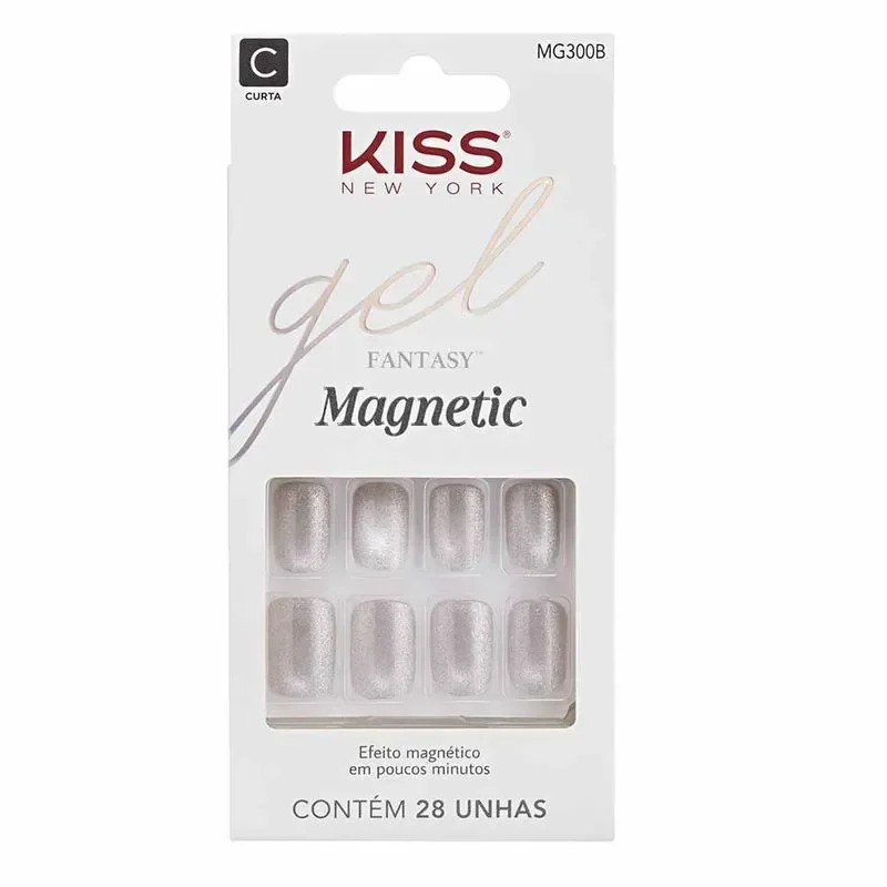 Produtos de até 50 reais: unhas postiças magnetizadas KISS gel curtas.