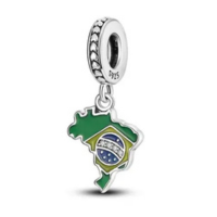 Berloque Pingente Eu Amo O Brasil - Mundo Briller