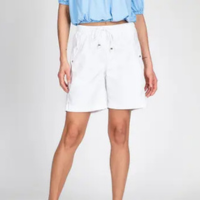 Bermuda Jogger Jeans Confort Colors Com Elástico na Cintura - Bloom