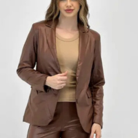 Blazer Aishty em P.u Manga Longa Feminino