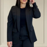 Blazer de Alfaiataria Feminino Casual Básico Social Casaco Elegante Slim Te