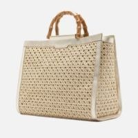 Bolsa Shopping Dourada Couro Palha Isla Grande