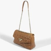 Bolsa Grande Tiracolo 944 Matelassê Couro Marrom