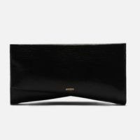 Bolsa Clutch Preta Pequena Detalhe Dourado