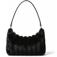 Bolsa feminina felpuda elegante e macia bolsa de ombro moderna nas axilas d
