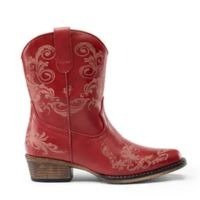 Botas de tornozelo DREAM PAIRS Cowboy Cowgirl Western Women vermelhas 8,5