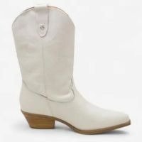 Bota Bottero Western Couro Feminina Off White
