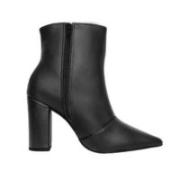 Bota Salto Alto Grosso Cano Curto Bico Fino Luiza Sobreira Preta Mod. 2222