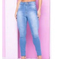 Calça Jeans Feminina Skinny com Elastano Cintura Alta