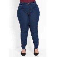Calça Skinny Jeans Feminina modeladora Plus Size cintura alta