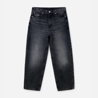 Calça Baggy Relaxed Jeans com Aplicação de Brilhos Veigh Preto
