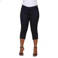 Calça Feminina Capri de Sarja Cintura Média Confortável e Estilosa - DLM SM