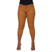 Calça Feminina Capri de Sarja Cintura Média Confortável e Estilosa - DLM.SM