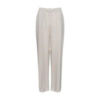 CALÇA FEMININA EM LINHO ELÁSTICO E AMARRAÇÃO