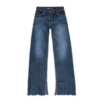 CALÇA FEMININA JEANS WIDE ABERTURA BARRA