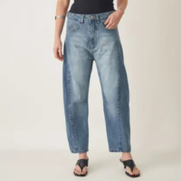 Calça Jeans Barrel com Recortes - Bloom