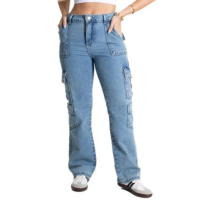 Calça Jeans Sawary Reta - 280970 - Azul médio 36 - Azul