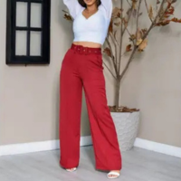 Calça Pantalona Flare Social De Linho Wide Leg + Cinto da virginia - MOD