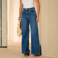 Calça Pantalona Jeans Feminina Barra Normal Revanche Kelowna