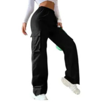 Calças Cargo Baggy Rasgadas Y2K Femininas Com Cintura Elástica, Estilo Retr