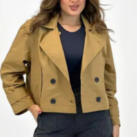 Casaco Hering Trench Coat Curto com Botão Feminino