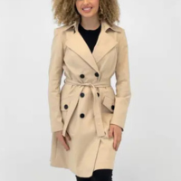 Casaco Malise 7/8 Trench Coat em Tecido Feminino
