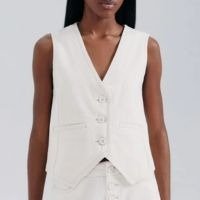 Colete De Sarja Feminino Hering - Off White