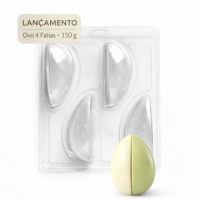 Combo Páscoa Profissional: 1 Forma para Ovo 150 g 4 Fatias + 5 Blisters Art