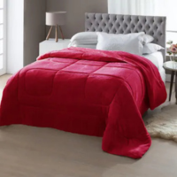 Edredom Queen Dupla-Face Atrium Flannel Vermelho Jolitex Ternille - IND E C