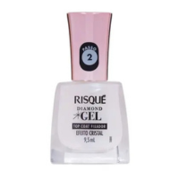 Esmalte Risque Diamond Gel Top Coat Efeito Cristal 9,5ml - Brilho e Proteçã
