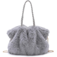 Fecialy Bolsa feminina peluda de inverno fofa, bolsa tiracolo felpuda de om