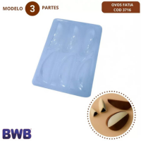 Forma BWB com Silicone (3 partes) Para Chocolate - Cód.3716 - OVO 6 FATIAS