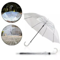 Guarda Chuva Transparente Automatico Bengala Grande Resistente Cabo Curvo T