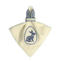 Guardanapo De Pascoa C/ Bordado Azul 533096 40x40 C/ 2Unid - Belchior