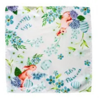 Jogo com 6 Guardanapos Tecido Estampa Páscoa 40x40cm - Multiart