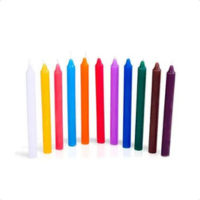 Kit 100 Velas Votiva Palito Colorido 18cm Parafina Pura - Sete Raios de Luz
