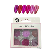 Kit 6 Pó Cromado Efeito Espelhado RosaRoxoVermelho