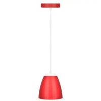 Kit 9 Luminárias Pendente 9w Branca Fria Cor Vermelha Bivolt - Kian